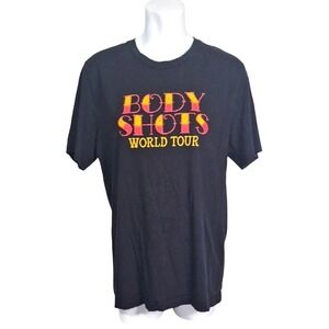 Bert Kreischer Body Shots World Tour Graphic T-Shirt Mens Black Canvas Tee